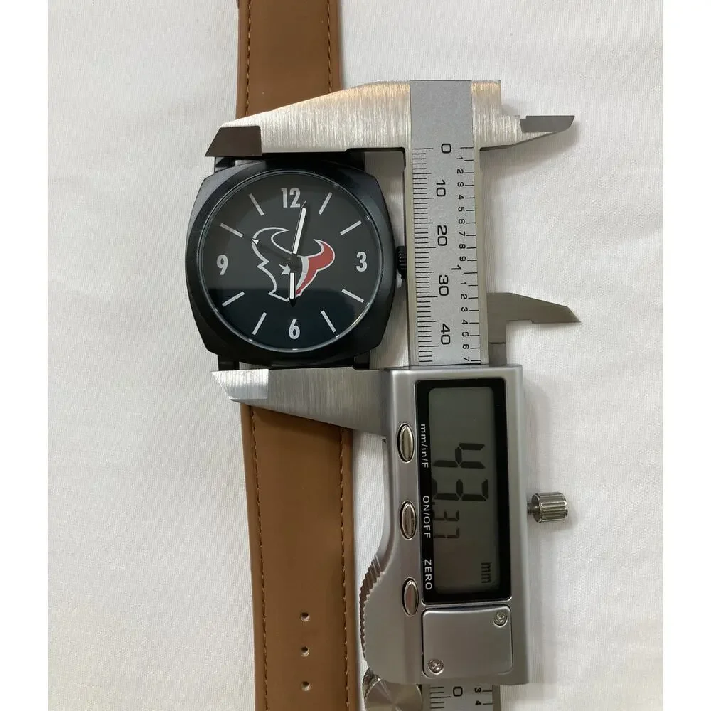 Houston Texans Men's Sparo The Knight Series Brown Leather Strap Watch